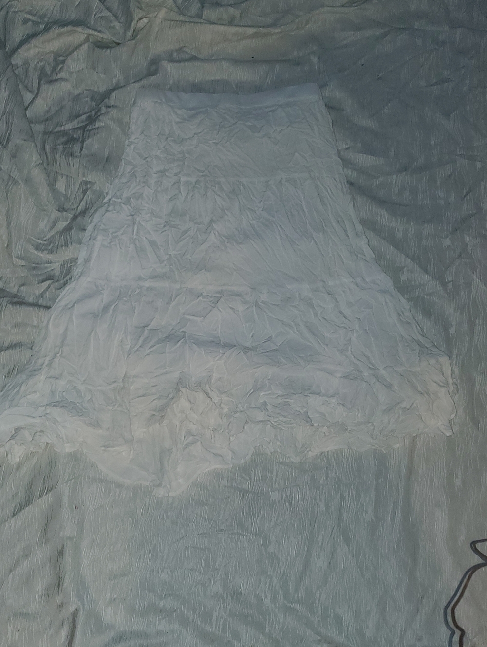 (Retail $25) White Ruffled Skirt with Elastic Waist